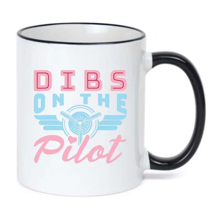 Dibs On The Pilot Airman Wife Airplane Pilot Wife Black Color Changing Mug