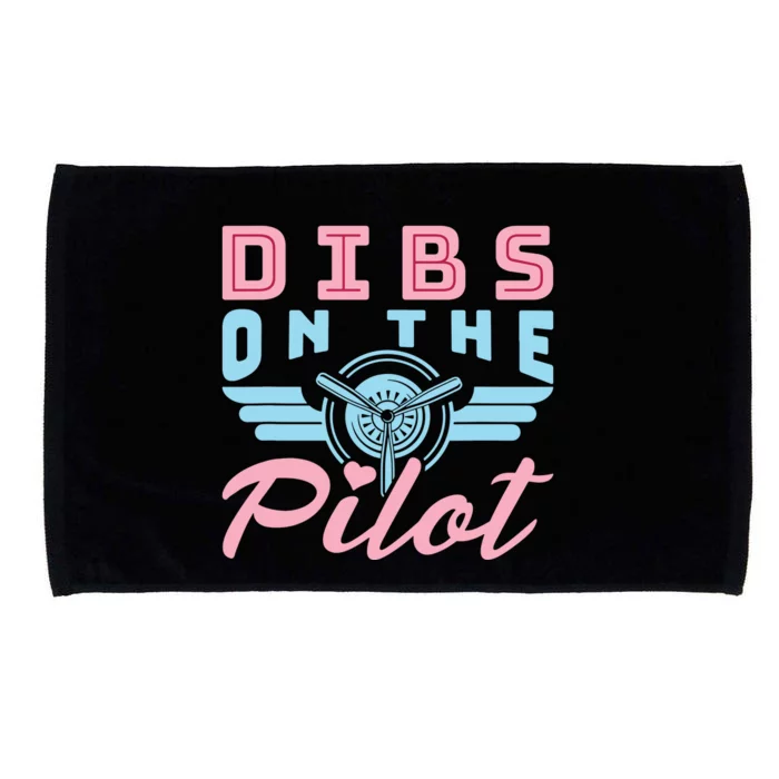 Dibs On The Pilot Airman Wife Airplane Pilot Wife Microfiber Hand Towel