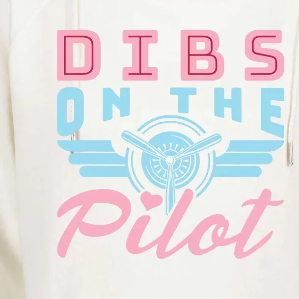 Dibs On The Pilot Airman Wife Airplane Pilot Wife Womens Funnel Neck Pullover Hood