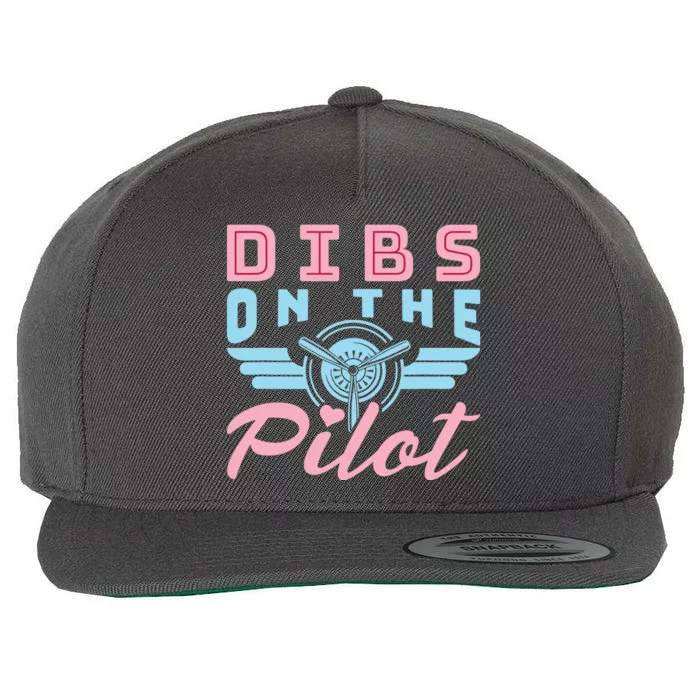 Dibs On The Pilot Airman Wife Airplane Pilot Wife Wool Snapback Cap