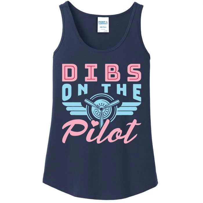 Dibs On The Pilot Airman Wife Airplane Pilot Wife Ladies Essential Tank