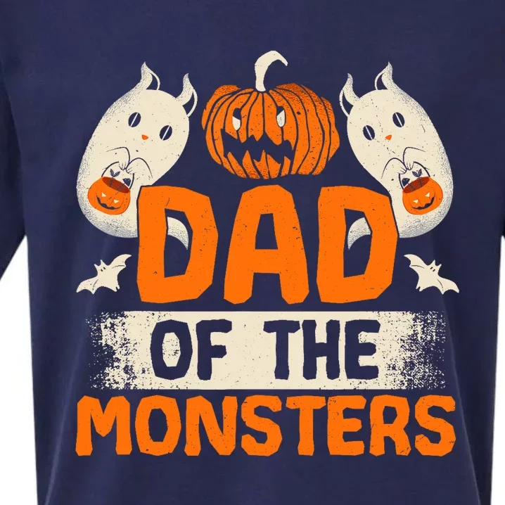 Dad Of The Monsters For Halloween Party Sueded Cloud Jersey T-Shirt