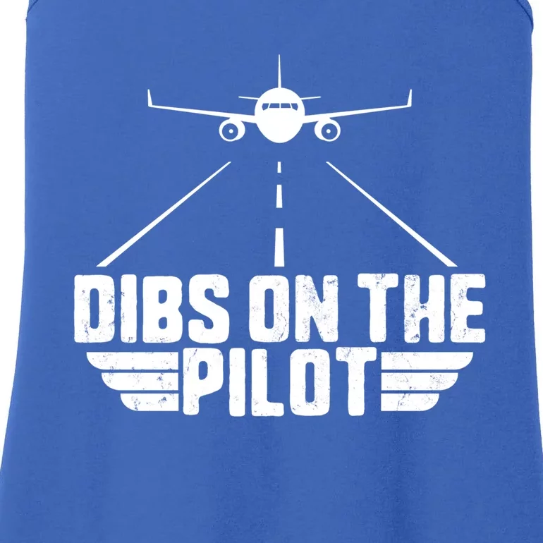 Dibs On The Pilot Aviation Aircraft Plane Friend Wife Gift Ladies Essential Tank