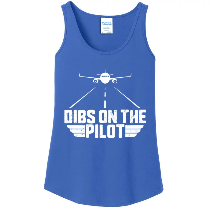 Dibs On The Pilot Aviation Aircraft Plane Friend Wife Gift Ladies Essential Tank