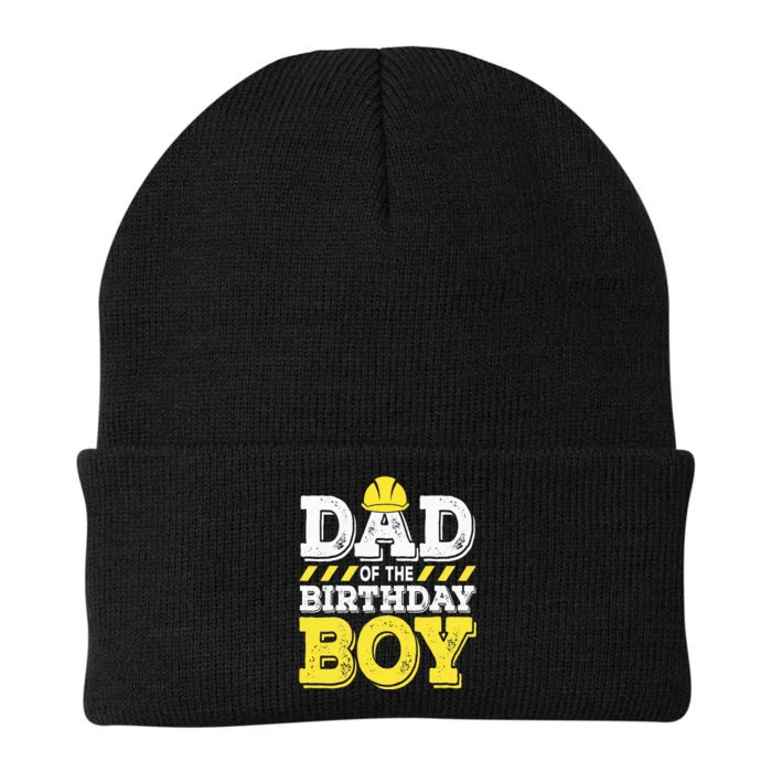 Dad of the Birthday  Construction Birthday Worker Party Knit Cap Winter Beanie