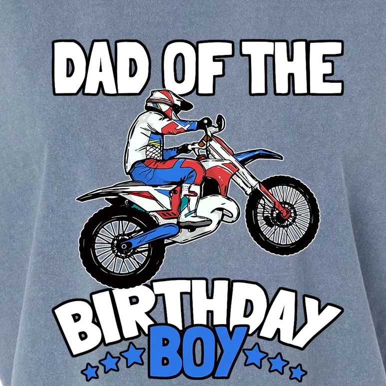 Dad Of The Birthday Boy Funny Dirt Bike Motocross Gift Garment-Dyed Women's Muscle Tee