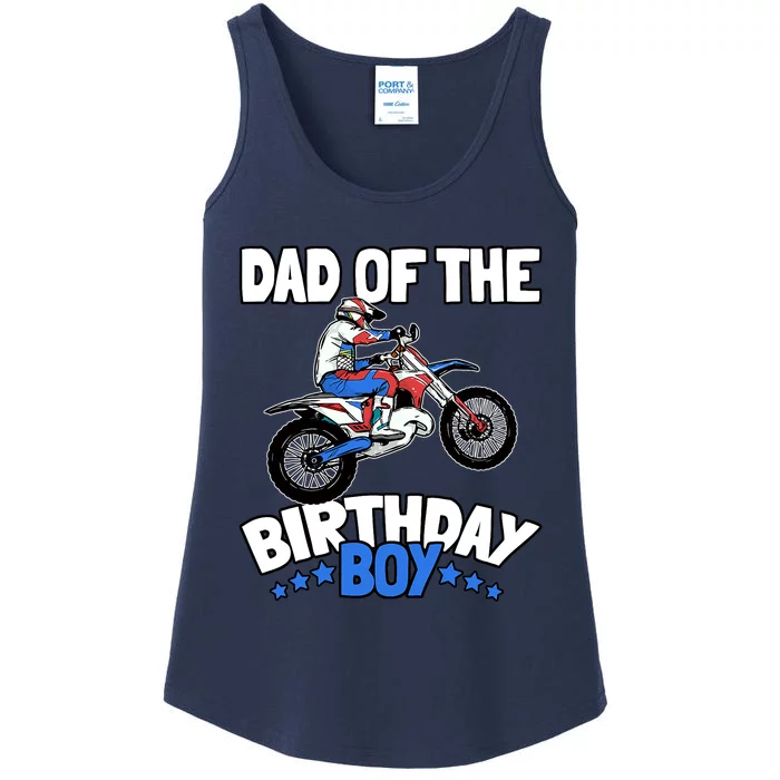 Dad Of The Birthday Boy Funny Dirt Bike Motocross Gift Ladies Essential Tank