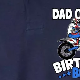 Dad Of The Birthday Boy Funny Dirt Bike Motocross Gift Softstyle Adult Sport Polo