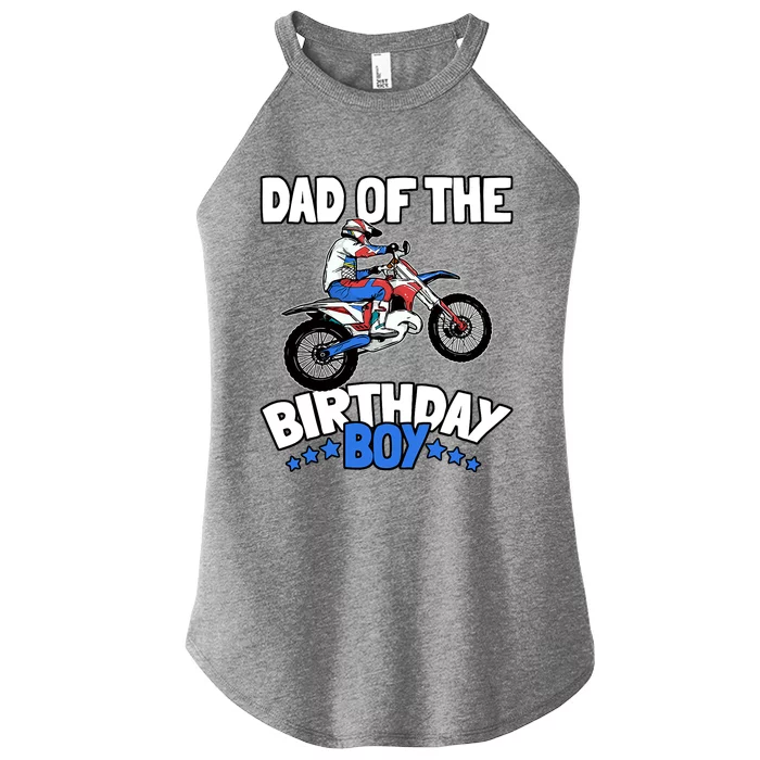 Dad Of The Birthday Boy Funny Dirt Bike Motocross Gift Women’s Perfect Tri Rocker Tank