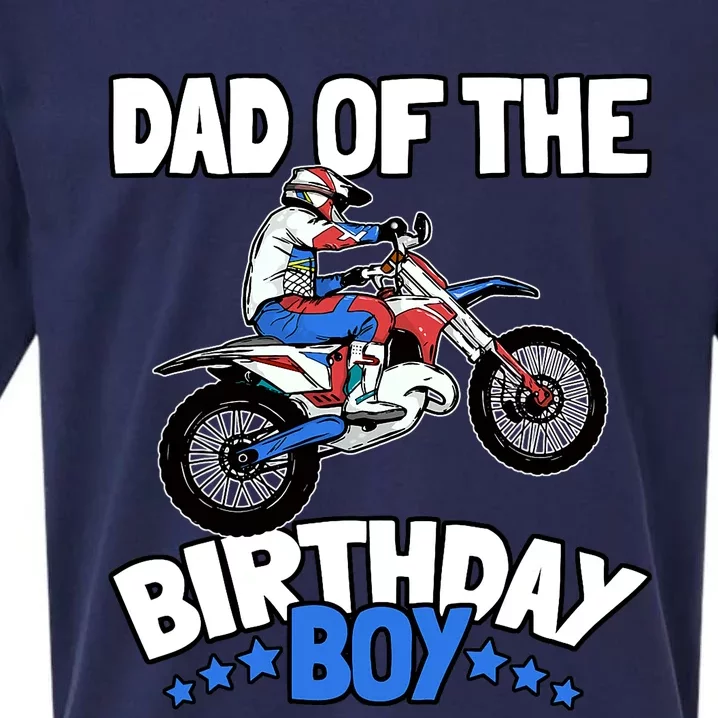 Dad Of The Birthday Boy Funny Dirt Bike Motocross Gift Sueded Cloud Jersey T-Shirt