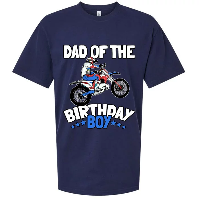 Dad Of The Birthday Boy Funny Dirt Bike Motocross Gift Sueded Cloud Jersey T-Shirt