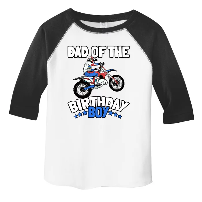 Dad Of The Birthday Boy Funny Dirt Bike Motocross Gift Toddler Fine Jersey T-Shirt