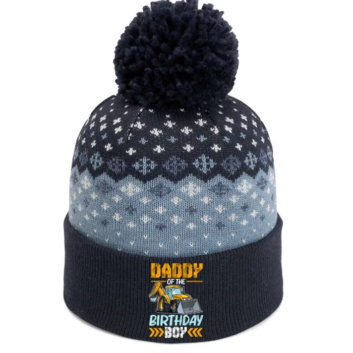 Daddy Of The Birthday Boy Construction Excavator The Baniff Cuffed Pom Beanie