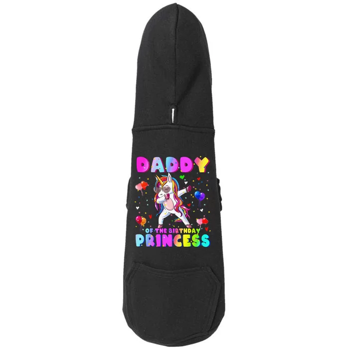 Daddy of the Birthday Princess Dabbing Unicorn Dad Doggie 3-End Fleece Hoodie