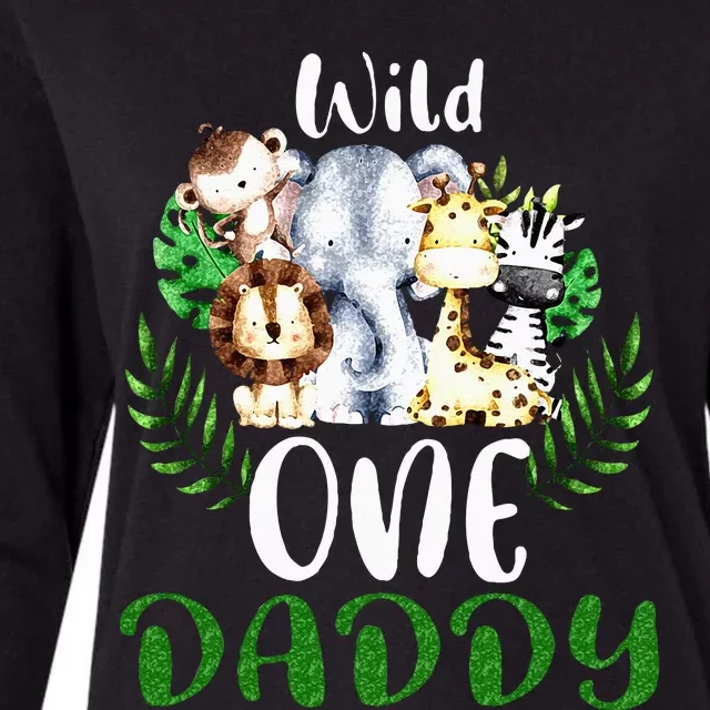 Daddy Of The Wild One Zoo Birthday Safari Jungle Animal Womens Cotton Relaxed Long Sleeve T-Shirt