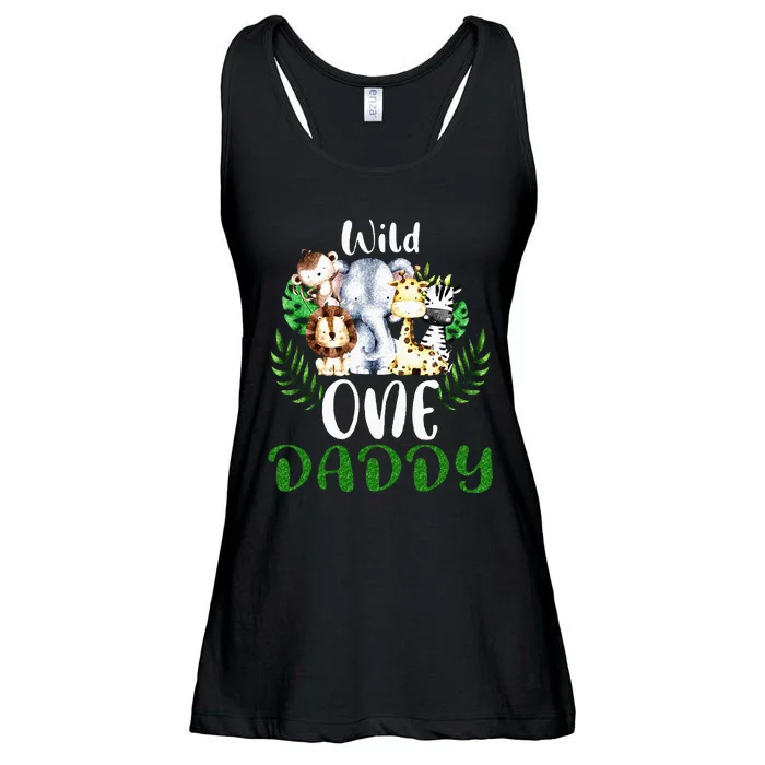 Daddy Of The Wild One Zoo Birthday Safari Jungle Animal Ladies Essential Flowy Tank