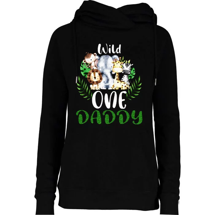 Daddy Of The Wild One Zoo Birthday Safari Jungle Animal Womens Funnel Neck Pullover Hood