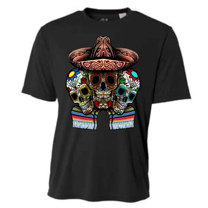 Day Of The Dead Tri Sugar Skulls Cooling Performance Crew T-Shirt