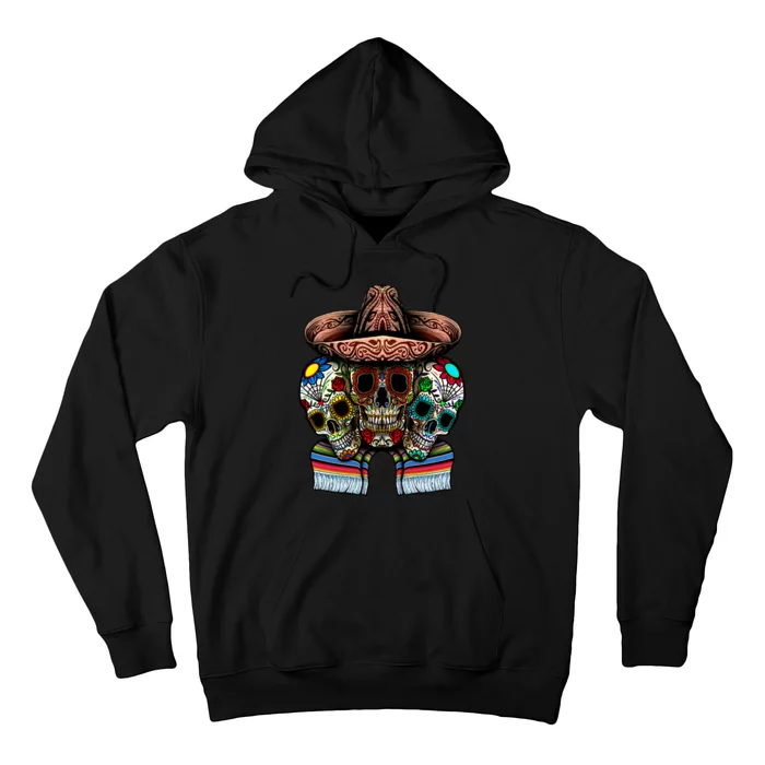 Day Of The Dead Tri Sugar Skulls Hoodie