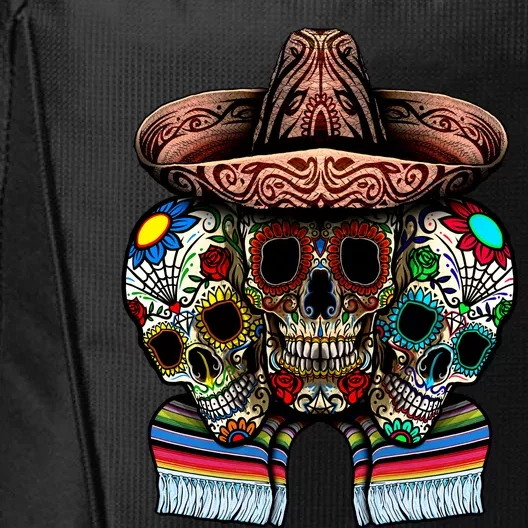 Day Of The Dead Tri Sugar Skulls City Backpack