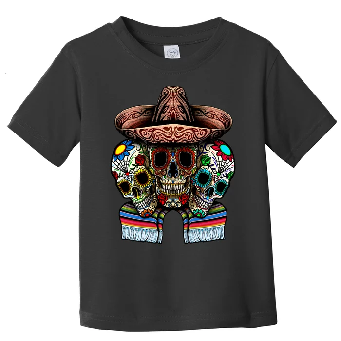 Day Of The Dead Tri Sugar Skulls Toddler T-Shirt