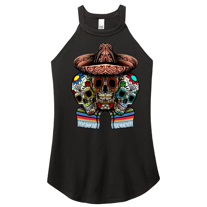 Day Of The Dead Tri Sugar Skulls Women’s Perfect Tri Rocker Tank