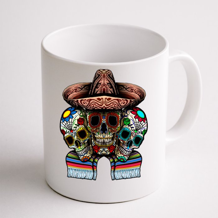 Day Of The Dead Tri Sugar Skulls Front & Back Coffee Mug