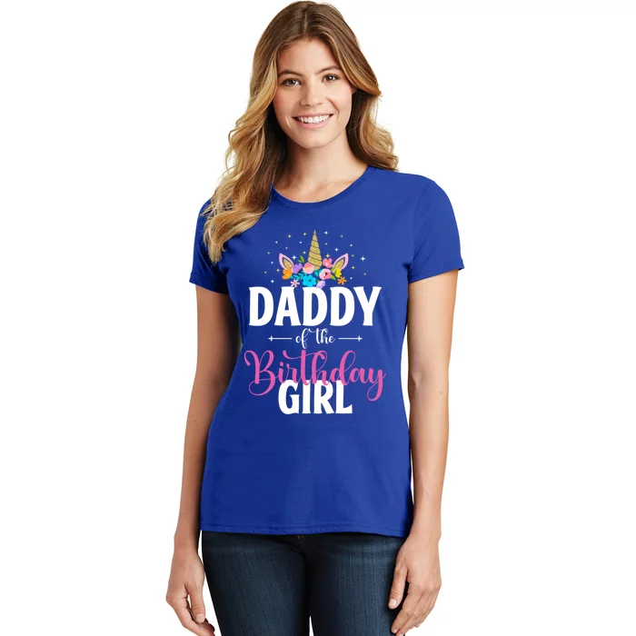 Daddy Of The Birthday Unicorn Family Matching Cute Gift Women's T-Shirt