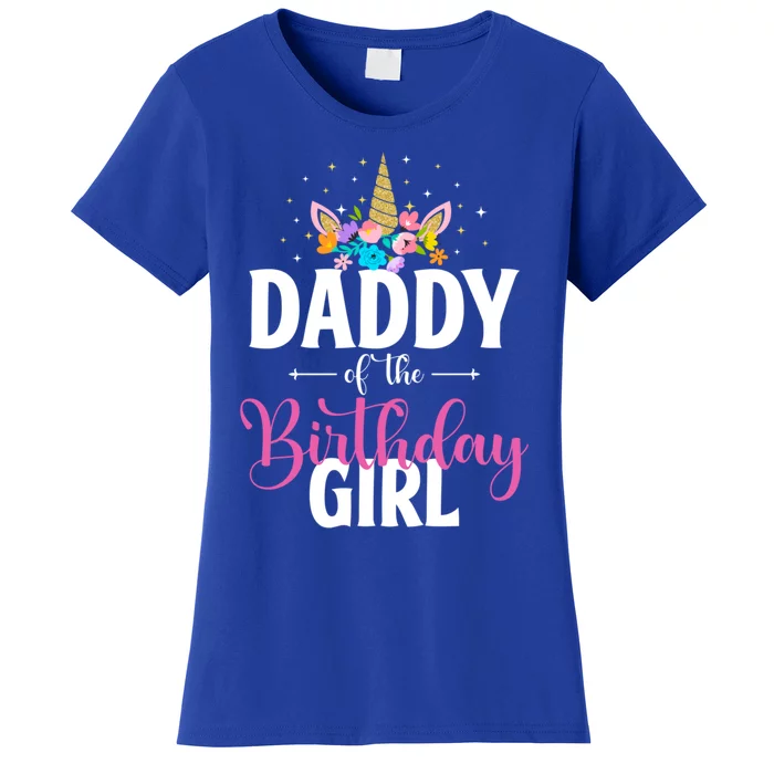 Daddy Of The Birthday Unicorn Family Matching Cute Gift Women's T-Shirt