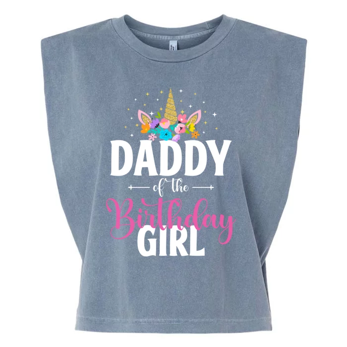 Daddy Of The Birthday Unicorn Family Matching Cute Gift Garment-Dyed Women's Muscle Tee