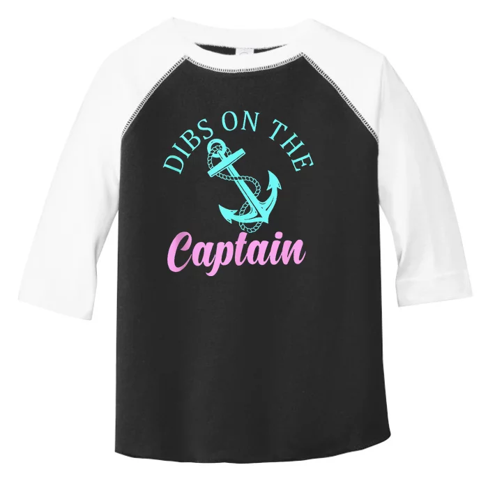 Dibs On The Captain Funny Boating Captain Toddler Fine Jersey T-Shirt