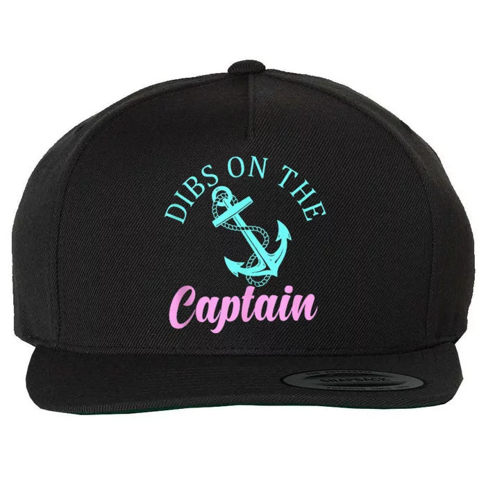 Dibs On The Captain Funny Boating Captain Wool Snapback Cap