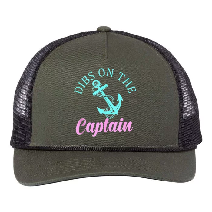 Dibs On The Captain Funny Boating Captain Retro Rope Trucker Hat Cap