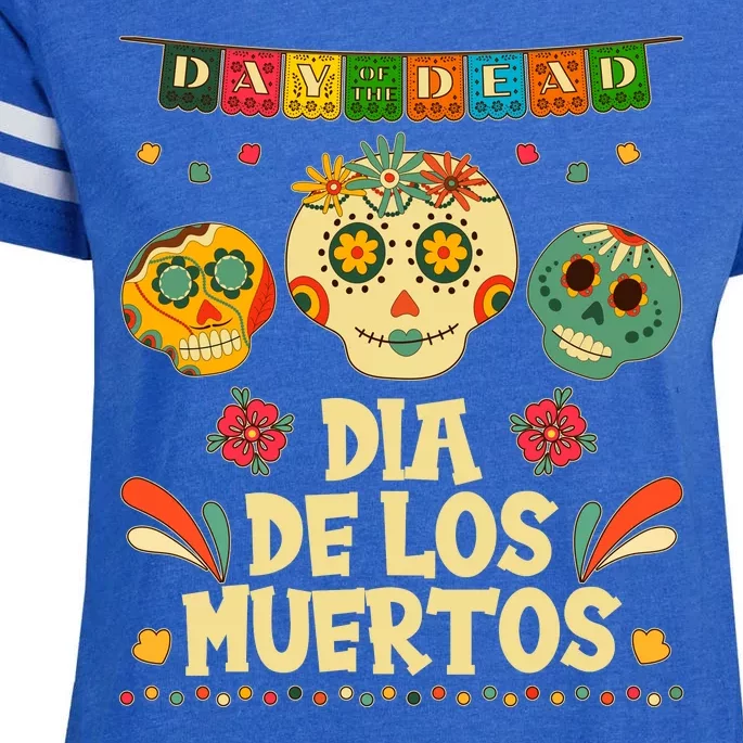 Day Of The Dead Dia De Los Muertos Sugar Skulls Enza Ladies Jersey Football T-Shirt