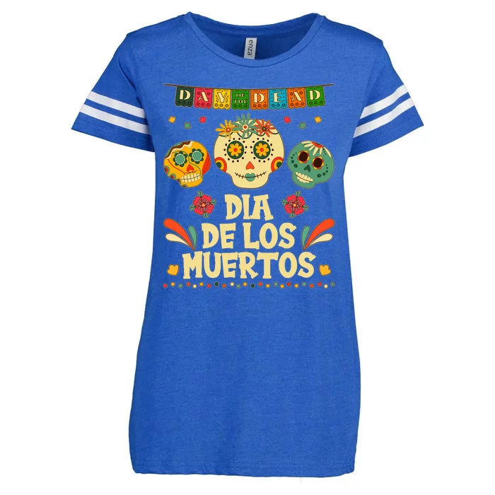 Day Of The Dead Dia De Los Muertos Sugar Skulls Enza Ladies Jersey Football T-Shirt