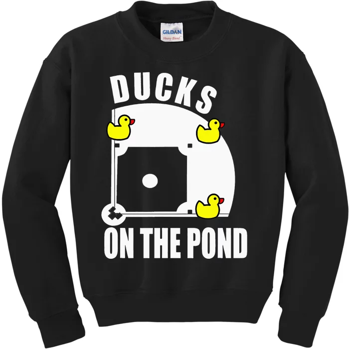 Ducks on the Pond Baseball Kids Sweatshirt