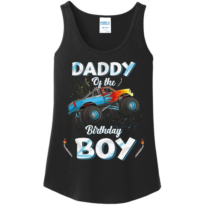 Daddy Of The Birthday Monster Truck Bday Dad Papa Ladies Essential Tank