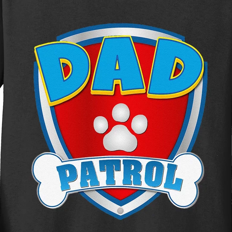 Dad Of The Birthday Boy Girl Dog Paw Family Matching Gift Kids Long Sleeve Shirt