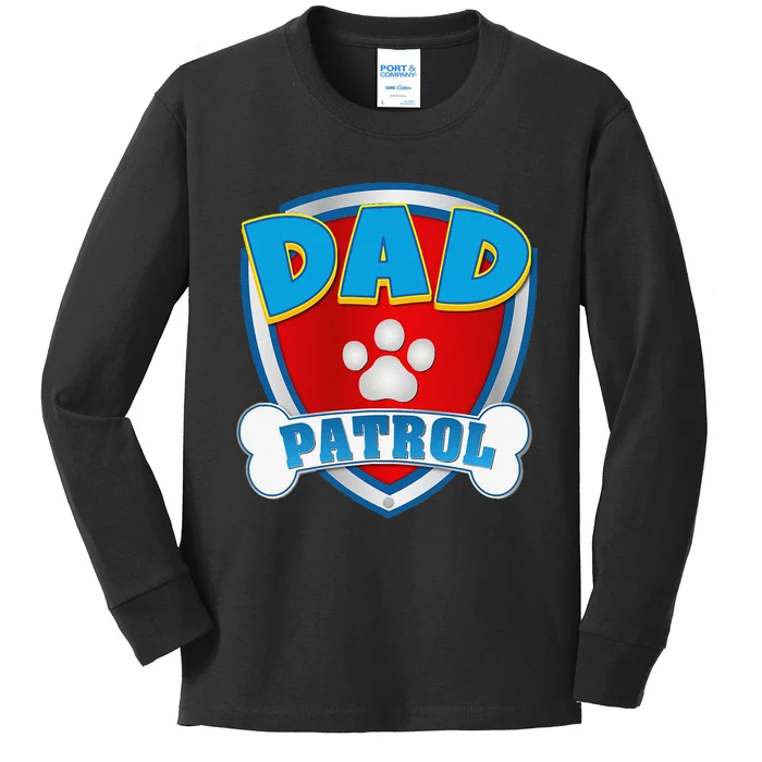 Dad Of The Birthday Boy Girl Dog Paw Family Matching Gift Kids Long Sleeve Shirt