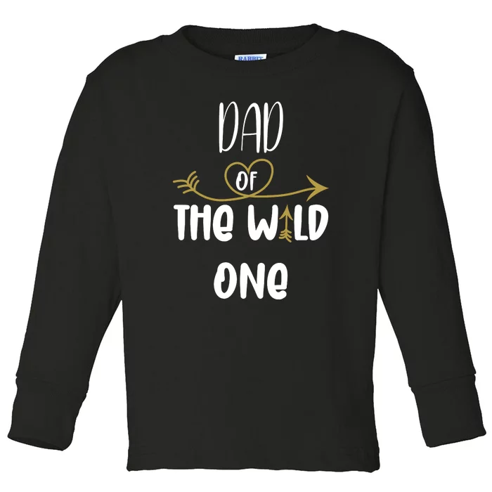 Dad Of The Wild One Funny 1st Birthday Safari Gift Toddler Long Sleeve Shirt