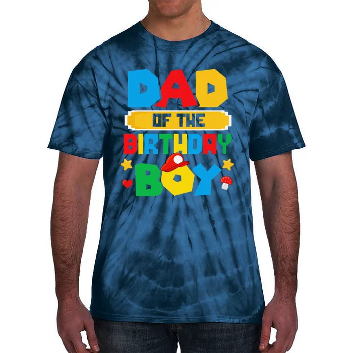 Dad Of The Birthday Boy Game Gaming Dad And Mom Family Tie-Dye T-Shirt