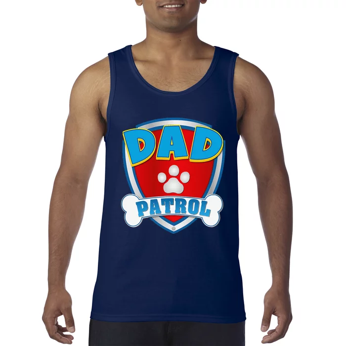 Dad Of The Birthday Boy Girl Dog Paw Family Matching Tank Top