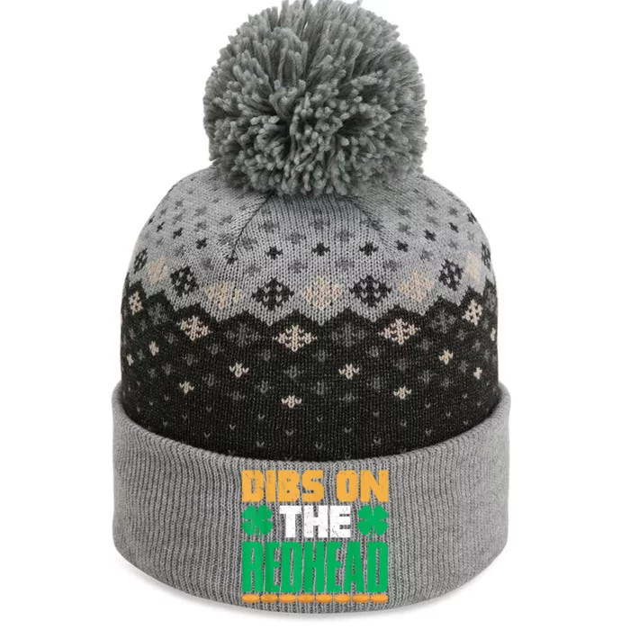 Dibs On The Redhead Irish St Patricks Day Shamrock The Baniff Cuffed Pom Beanie