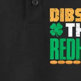 Dibs On The Redhead Irish St Patricks Day Shamrock Dry Zone Grid Performance Polo