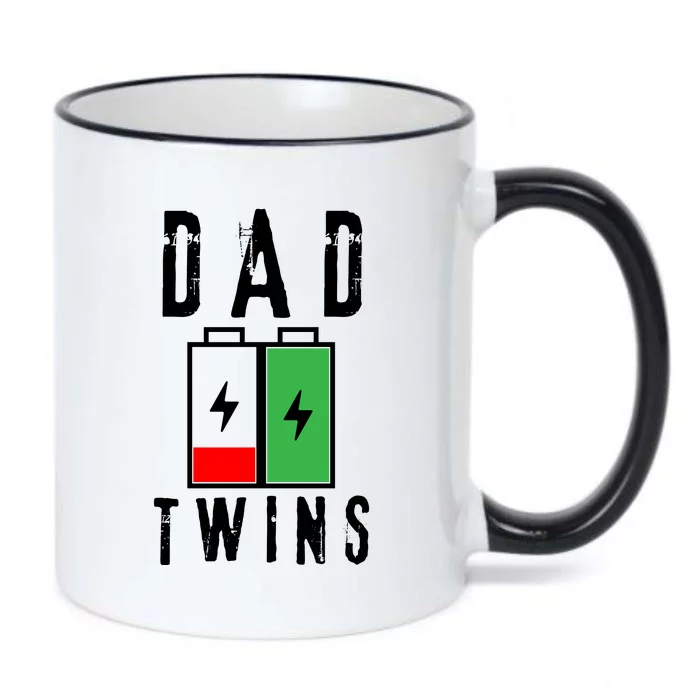 Dad Of Twins Battery Fathers Day Black Color Changing Mug