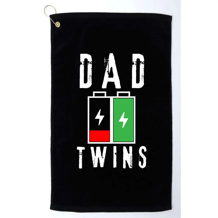 Dad Of Twins Battery Fathers Day Platinum Collection Golf Towel