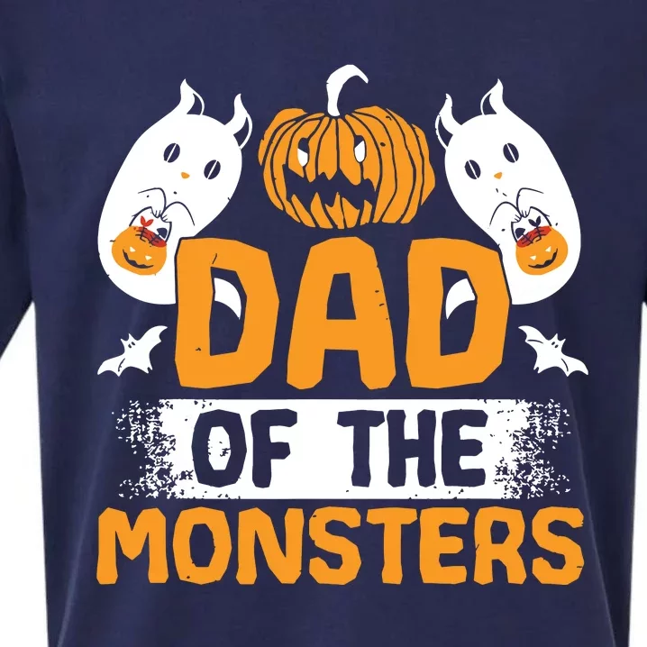 Dad Of The Monsters For Halloween Party Sueded Cloud Jersey T-Shirt