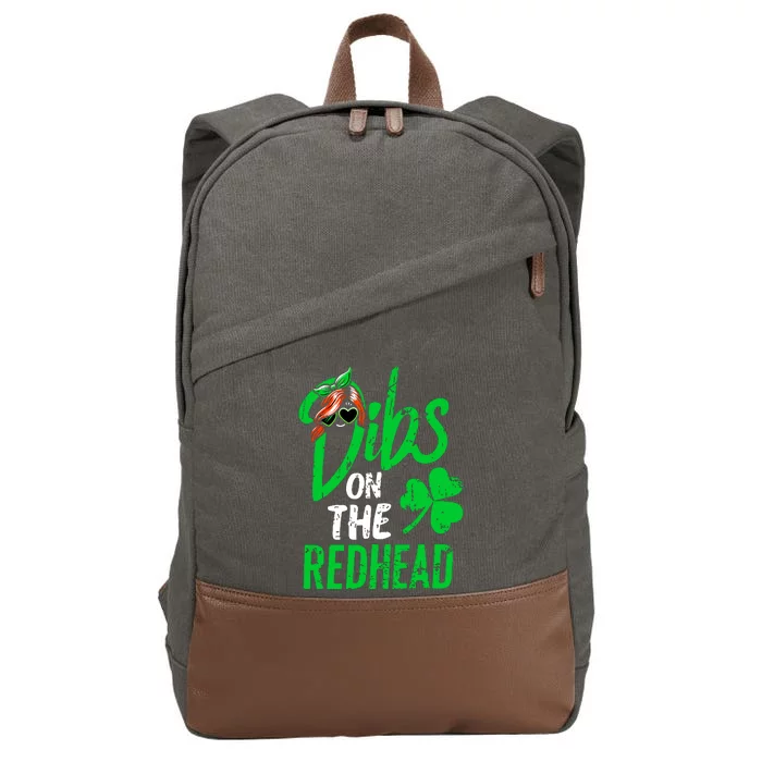 Dibs On The Redhead St Patricks Day Cotton Canvas Backpack