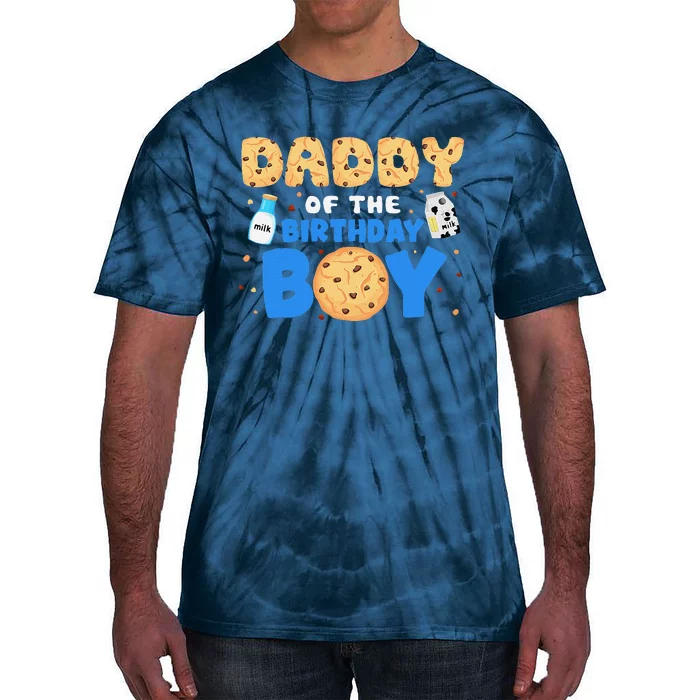 Daddy Of The Birthday Boy Milk And Cookies 1st Birthday Tie-Dye T-Shirt