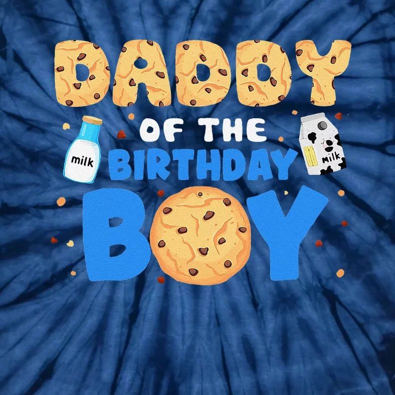 Daddy Of The Birthday Boy Milk And Cookies 1st Birthday Tie-Dye T-Shirt